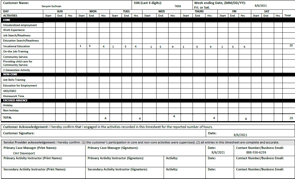 Trying to recreate a timesheet (Attached)